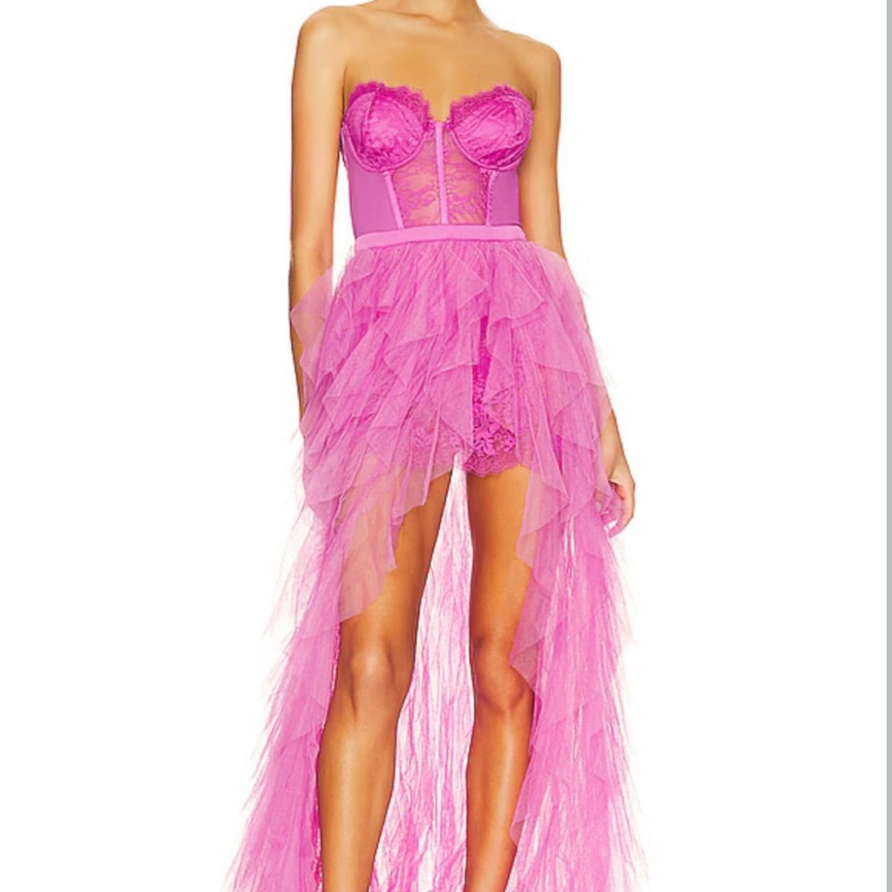 For Love & Lemons X Revolve Pink Corset Dress